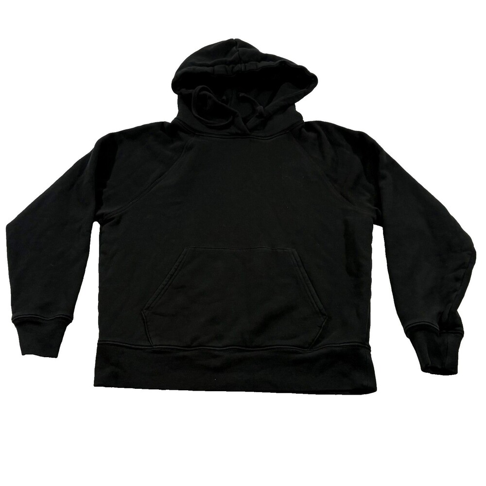 Reformation Jeans Womens Organic Cotton Pullover Hoodie Boxy Black Goth Sz XS